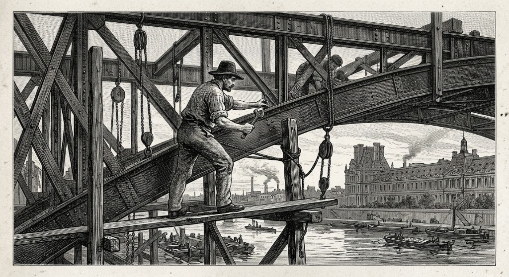 Passerelle métallique sur la Seine, plaque commémorative Dupont des Arts
