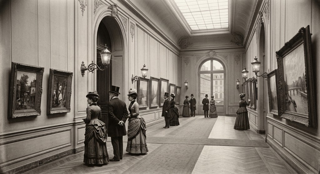 Galerie d’exposition, toiles de Pierre Dupont