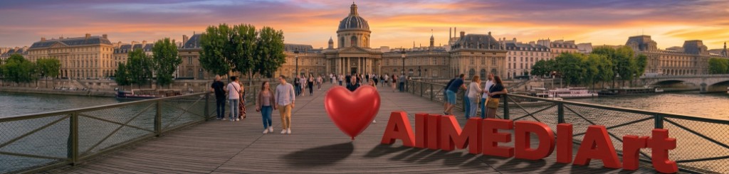 Vue panoramique du Pont des Arts et de l’Institut de France